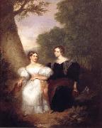Asher Brown Durand Portrait of the Artist-s Wife and her sister oil on canvas